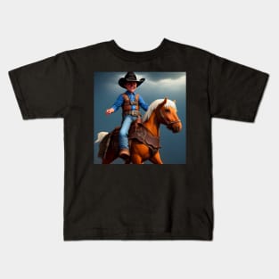 Cowboy Kid on Pony Kids T-Shirt